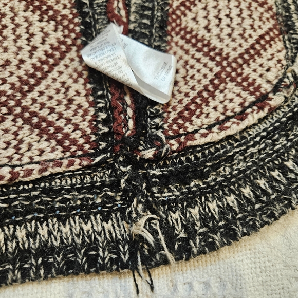 Open Front Long Knit Cardigan in Burgundy - Picture 12 of 15